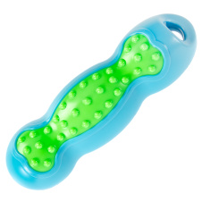 EliteDog Игрушка для собак резиновая "Арахис", зелёно-голубая, 22.8х7х6.8см