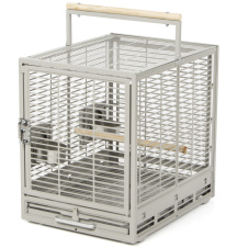 SkyRus Клетка для птиц транспортировочная "Evo Cage Travel Platinum", светло-серая 47х38х46см