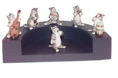 KLIMA Кошка музыкант (К730), серый, 4см (Франция)