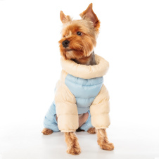 PUPPIA Комбинезон для собак утеплённый "Ultra Light Pastel", бежево-голубой, XL (Южная Корея)