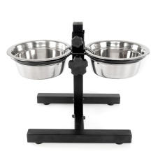 ZooZooZoo Стойка с мисками для собак, металлическая, 2х800мл, 16.5см