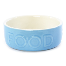 SCRUFFS Миска керамическая для мелких пород собак и кошек "Classic Food", голубая, 13х13х5см, 400мл 