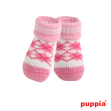 PUPPIA Носки для собак "Argyle", розовые с ромбами, M (Южная Корея)