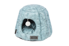 SCRUFFS Лежанка - домик для кошек "Knightsbridge Cat Igloo", экокожа, бирюзовый, 48x48x38см