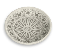 TARHONG Миска для животных "Medallion Paw", бежевая с лапками, 13.3х2.8см/180мл