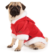 PUPPIA Куртка для собак с капюшоном новогодняя "Santa", красная, ХL, 36см (Южная Корея)