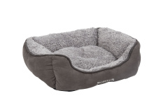 SCRUFFS Лежанка для собак с бортиками "Cosy", плюшевая, серая, 50х40х14см (Великобритания)