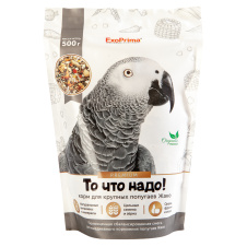 EXOPRIMA То что надо! Корм для попугаев Жако, 500г