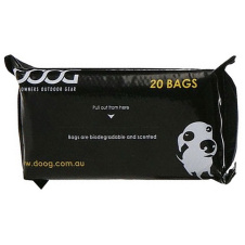 DOOG Пакеты биоразлагаемые для уборки за собакой, чёрные, 36х14см, 1х20шт (Австралия)