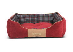 SCRUFFS Лежак для животных с бортиками "Highland", красный, 75х60x17см (Великобритания)!