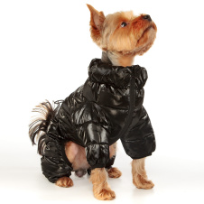 PUPPIA Комбинезон для собак, сверхлегкий "Glossy AllInOne Jumper", чёрный, M (Южная Корея)