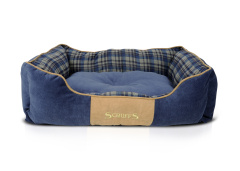 SCRUFFS Лежак для животных с бортиками "Highland", синий, 75х60x17см (Великобритания)!