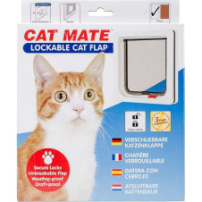 ROSEWOOD Дверь для кошек CAT MATE на тонкие перегородки до 13мм, белая, 192х200мм (Великобритания)