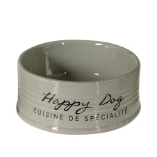 DUVO+ Миска для животных керамическая, "Happy Dog", серая, 14.5см/520мл (Бельгия)!