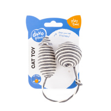 DUVO+ Игрушка для кошек "Мышка с мячиком", серая, 16х3,5х4,5см, 2шт/упак (Бельгия)