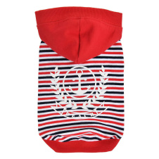 PUPPIA Футболка для собак с капюшоном "Skipper", красная, M, 30х37х25.5см (Южная Корея)!