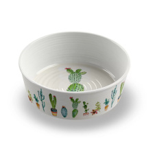 TARHONG Миска для животных "Cactus", белая с рисунком, 17х5.9см/950мл