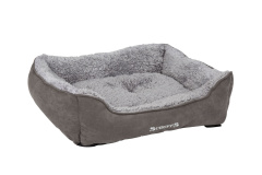 SCRUFFS Лежанка для собак с бортиками "Cosy", плюшевая, серая, 60х50х15см (Великобритания)