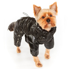 PUPPIA Комбинезон для собак, сверхлегкий "Glossy AllInOne Jumper", чёрный, S (Южная Корея)