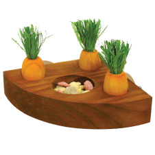 ROSEWOOD Игрушка для грызунов деревянная "Кормушка с морковками", коричневая, 12х12см
